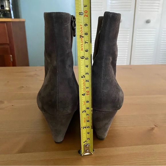 Donald Pliner Jae Women's Boots Sz 8.5 Gray Leather Side Zip Wedge Bootie Shoes - Picture 10 of 13